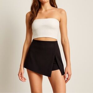 Seek The Label Faux Suede Mini Skirt/ Skort With Slit Front